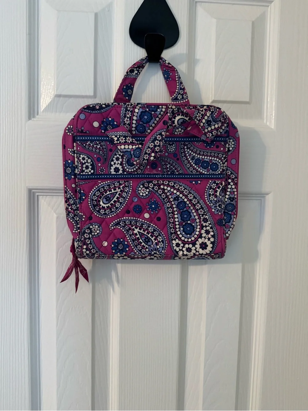 Vera Bradley Pink Paisley Quilted Cosmetic Organizer